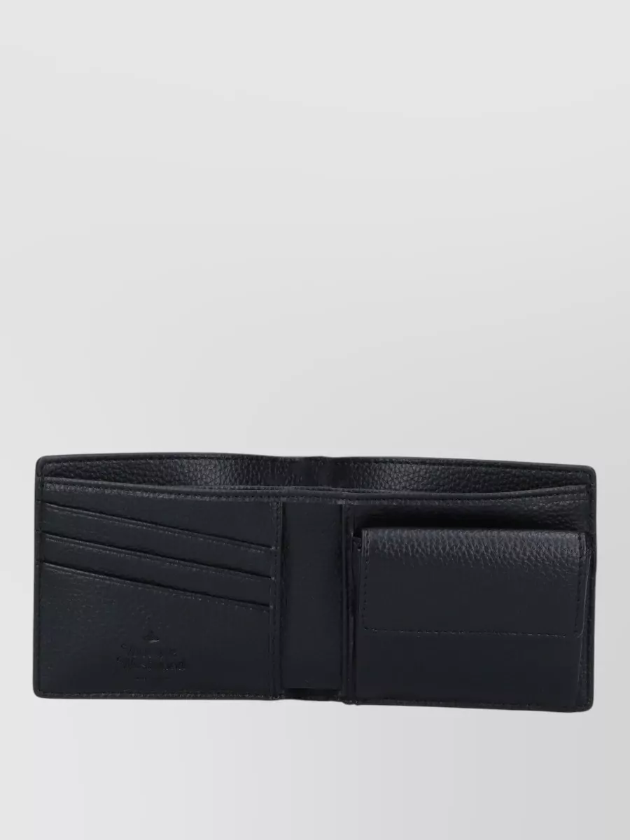 Vivienne Westwood Compact Wallet Textured Finish Cardholder Design