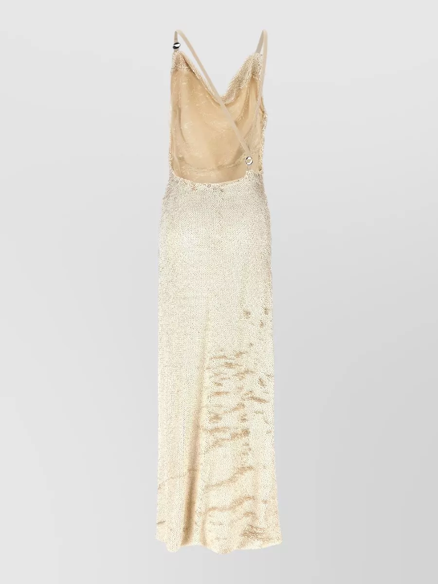 Coperni Sequin Draped Sleeveless Maxi Dress