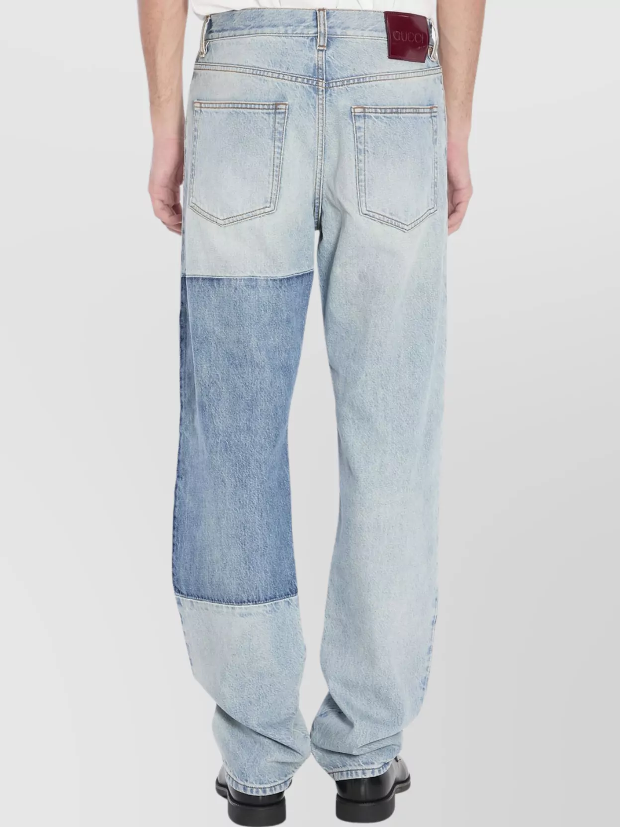 Gucci Patchwork Denim Trousers Contrast Inserts