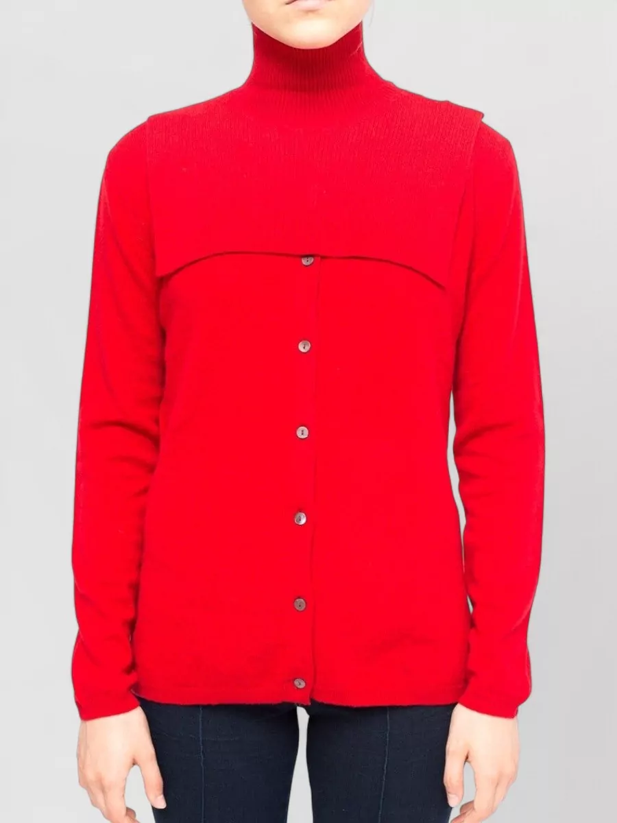 La Rose cashmere jabot top