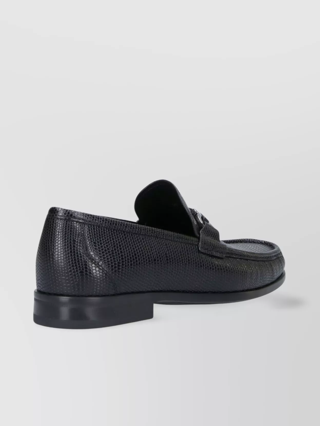 Ferragamo Loafers With Metal Hardware And Textured Finish