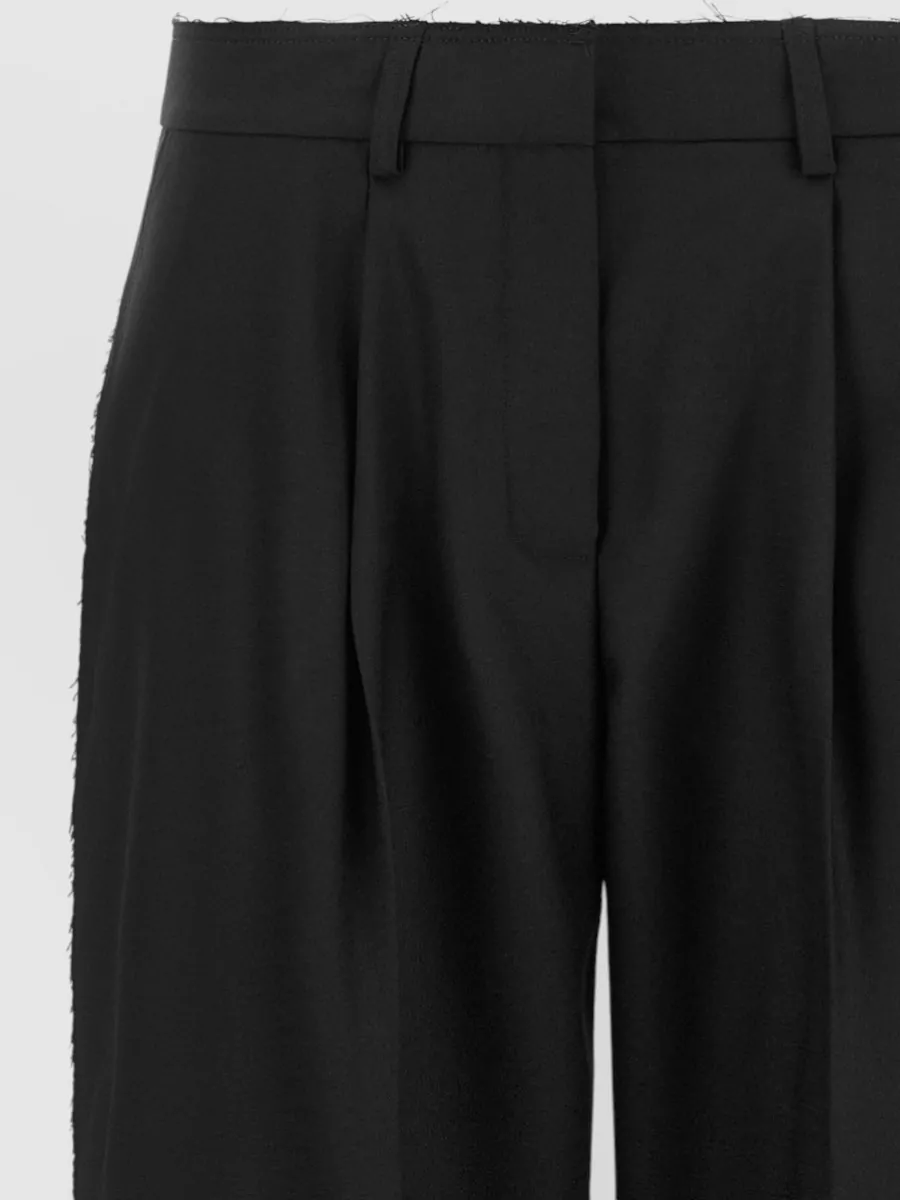 Gianluca Capannolo Wool Cropped Pleated Tailored Trousers