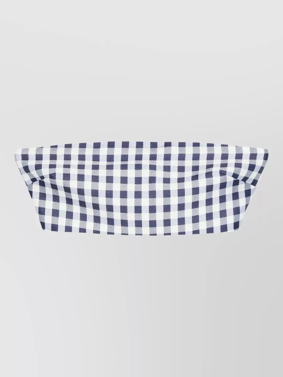 Self-Portrait gingham bandeau bikini top