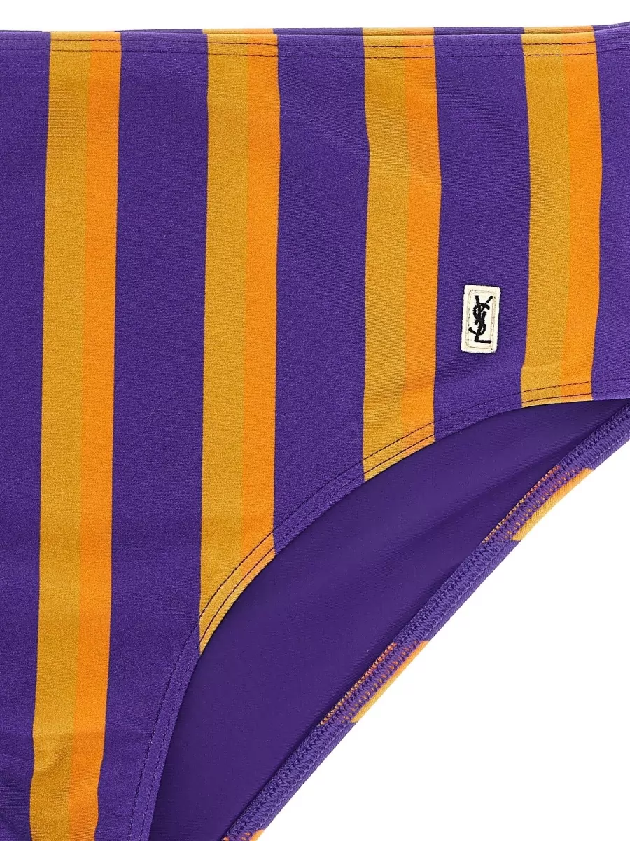 Saint Laurent Bikini Briefs Striped Design Elastic Waistband