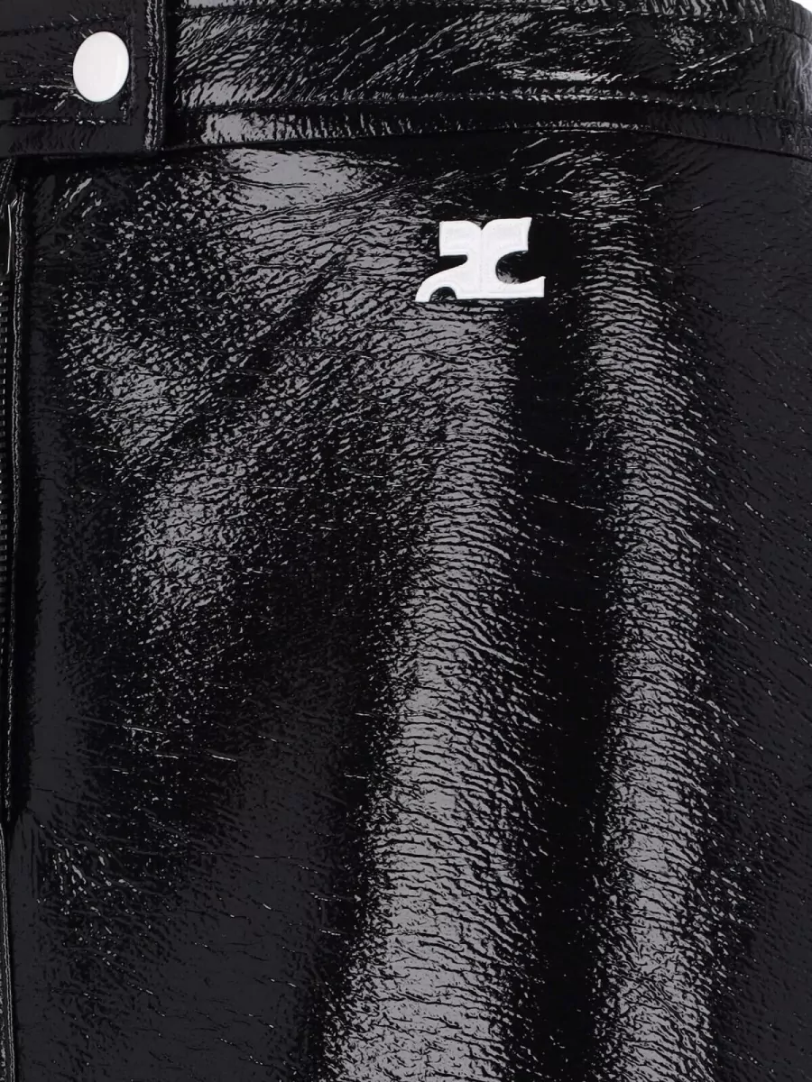Courrèges A-Line Faux Leather Skirt