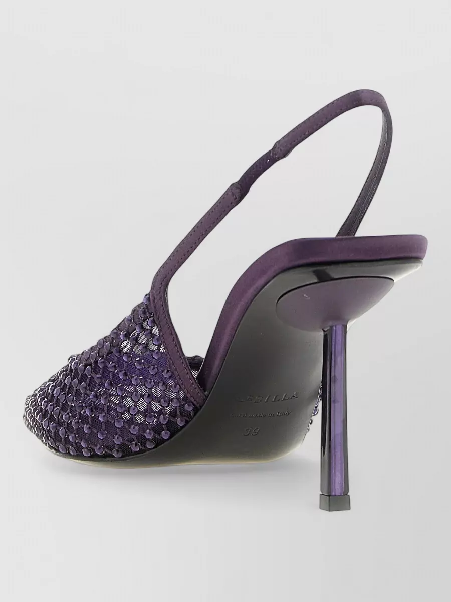 Le Silla Crystal-Embellished Slingback Mules