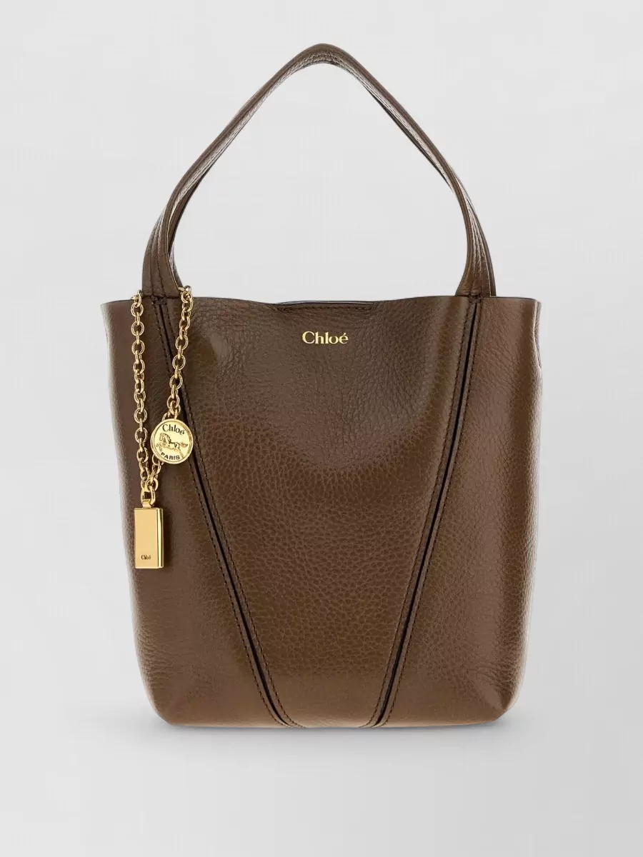 Chloé chloé spin small leather tote bag