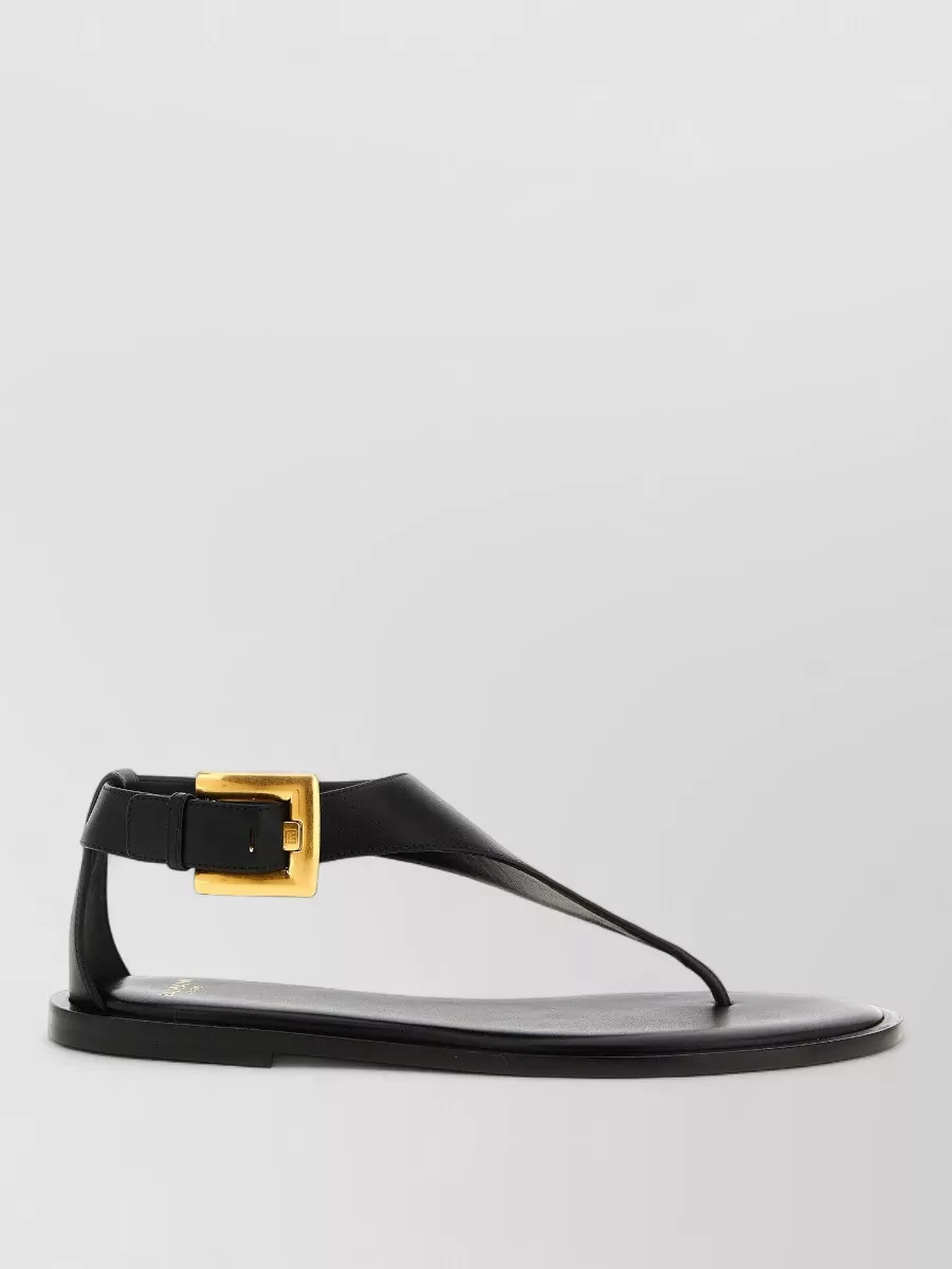 Balmain Anthem Flat Sandals Thong And Ankle Straps