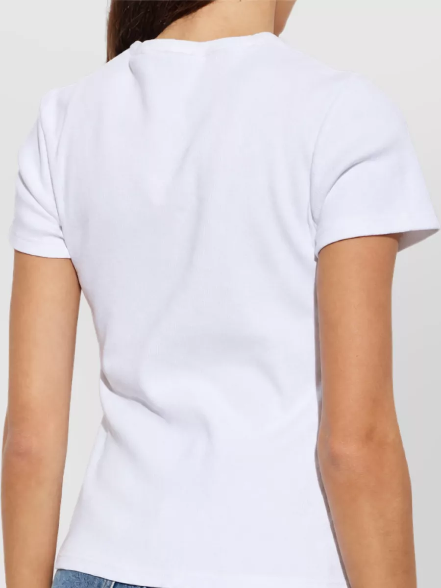 Off-White Ribbed Fitted T-Shirt