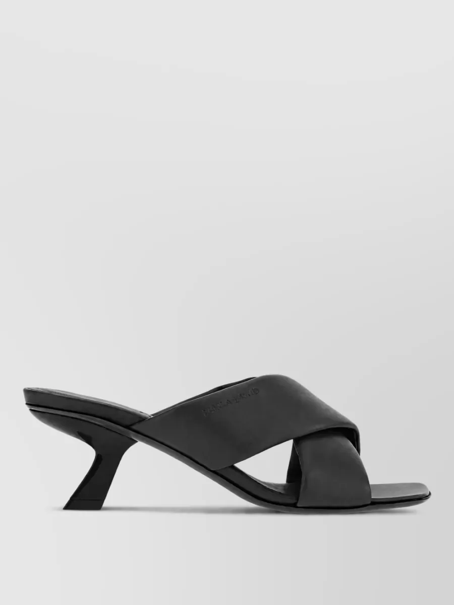 Ferragamo Leather Crossover Heeled Sandals