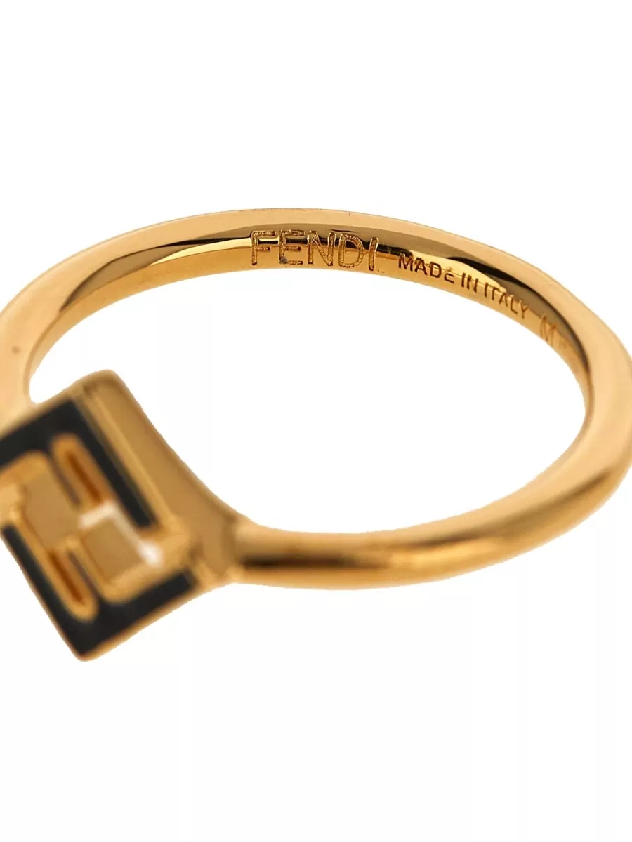 Fendi Bronze Logo Cutout Ring