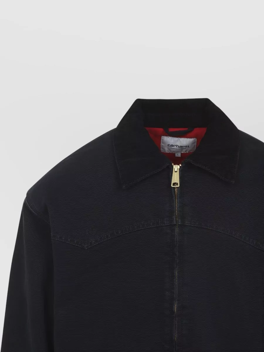 Carhartt Wip Santa Fe Bomber Jacket Front Pockets Ribbed Cuffs