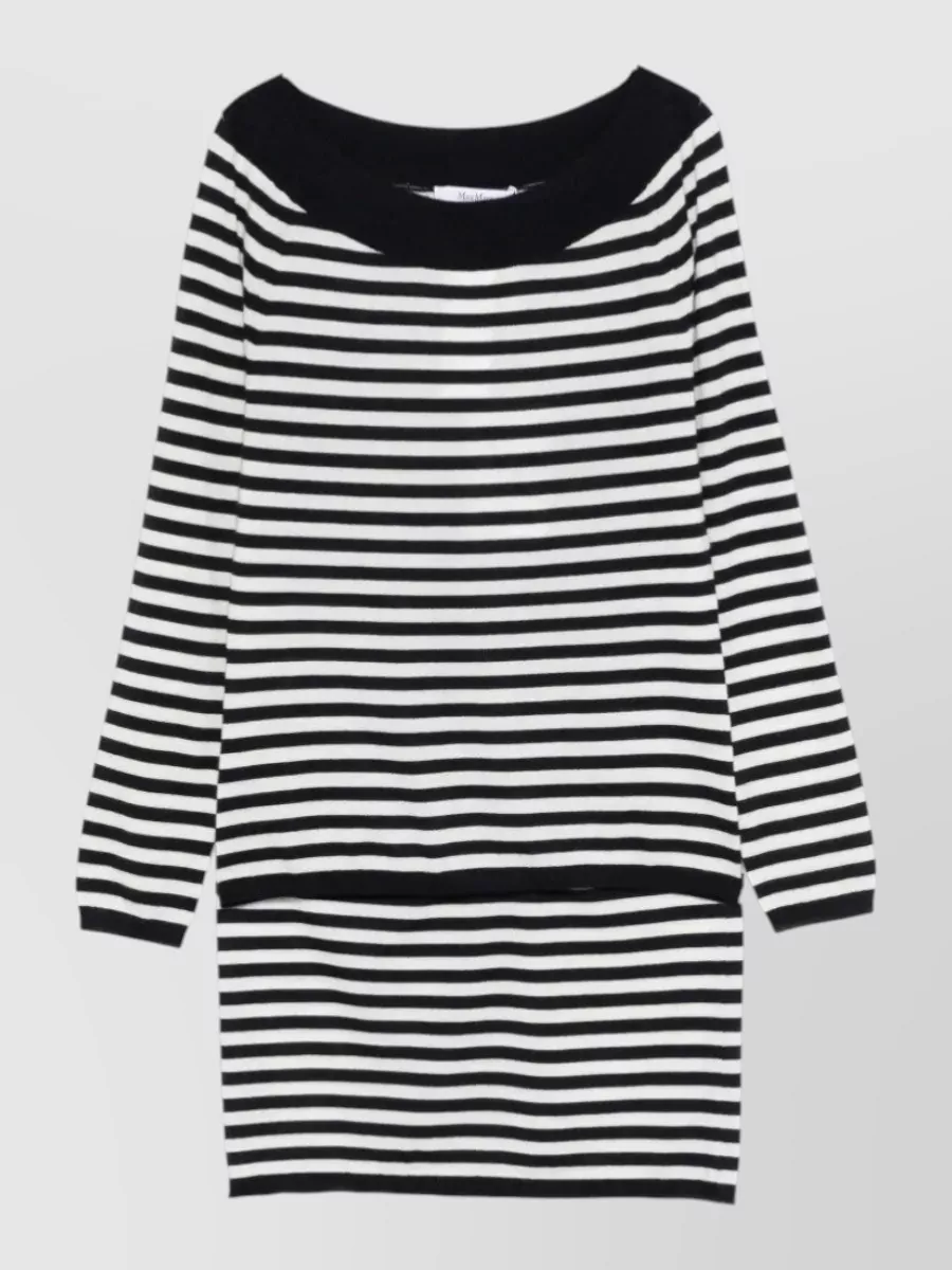 Max Mara Cashmere fine-knit slim-fit boat neck long-sleeve sweater
