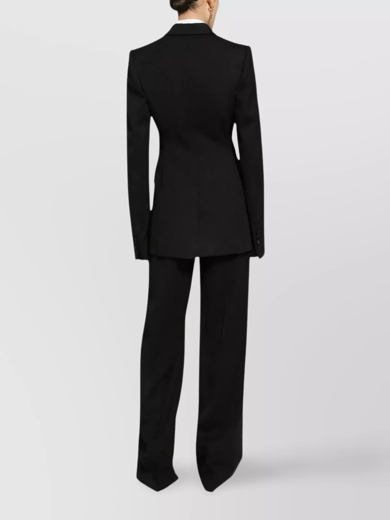 Dolce&Gabbana High-Waisted Straight-Leg Silk Wool Trousers