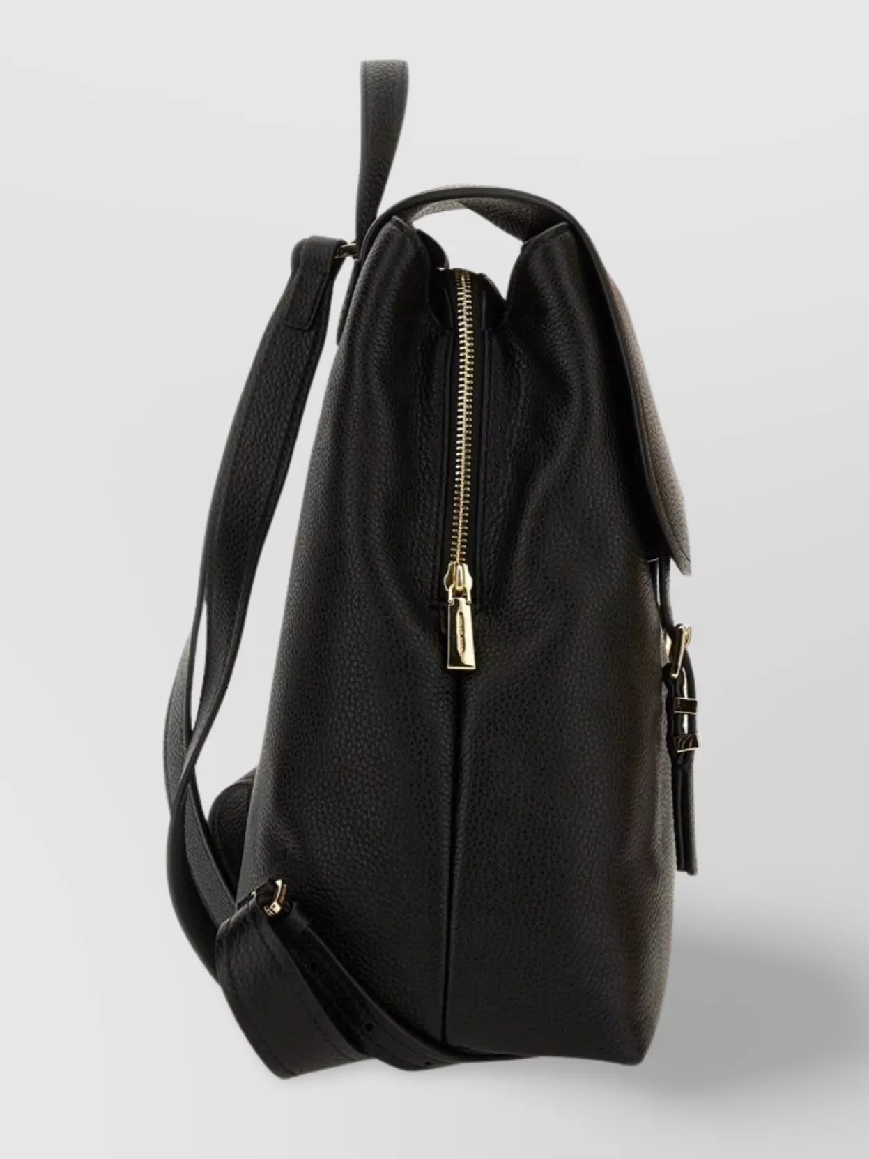 Michael Kors Adjustable Buckle Leather Backpack With Front Flap