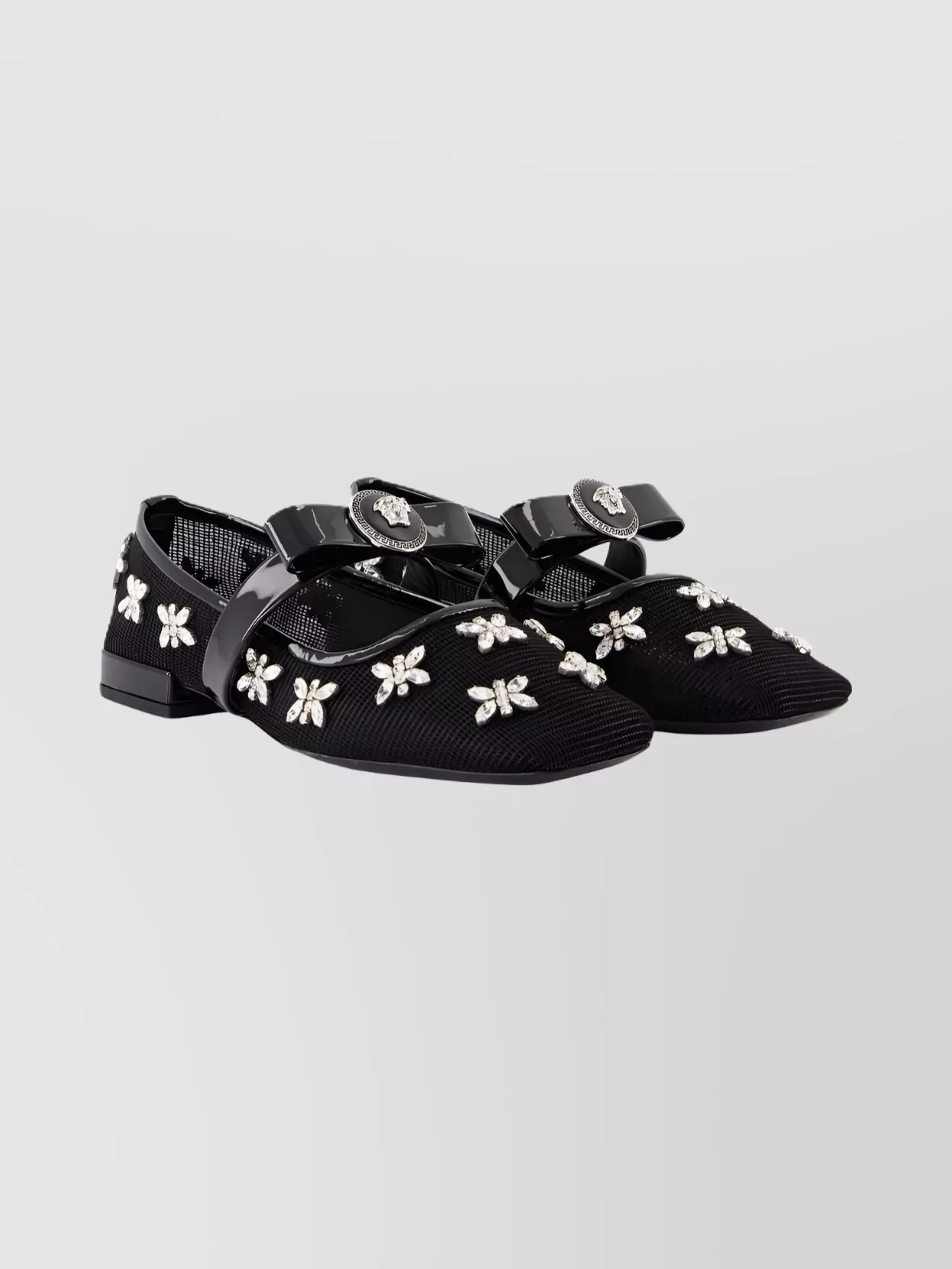 Versace Gianni Ballerina Flat Shoes Leather In Multi