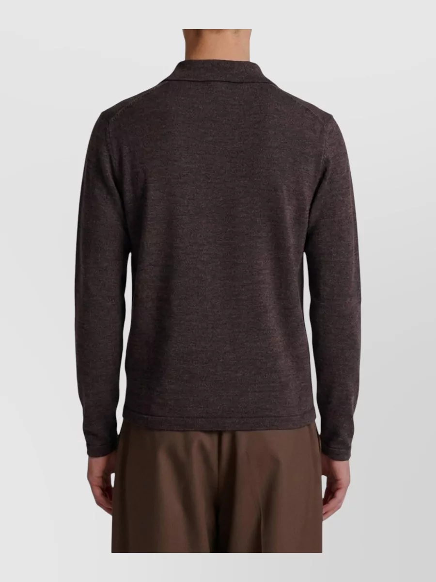 Lemaire Wool Fine-Knit Long-Sleeve Polo Shirt