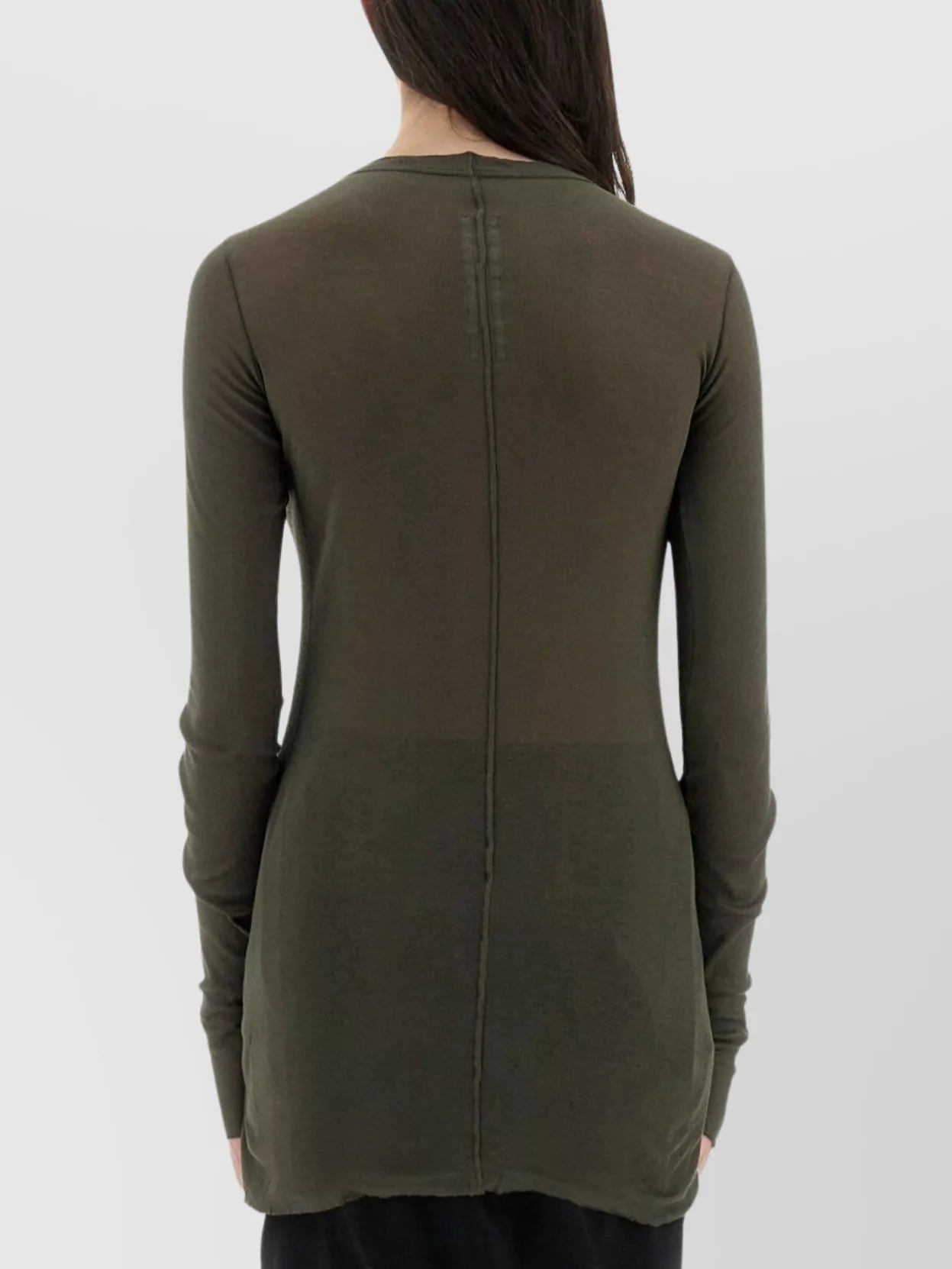 Rick Owens Sheer Fabric Long Sleeves Round Neck
