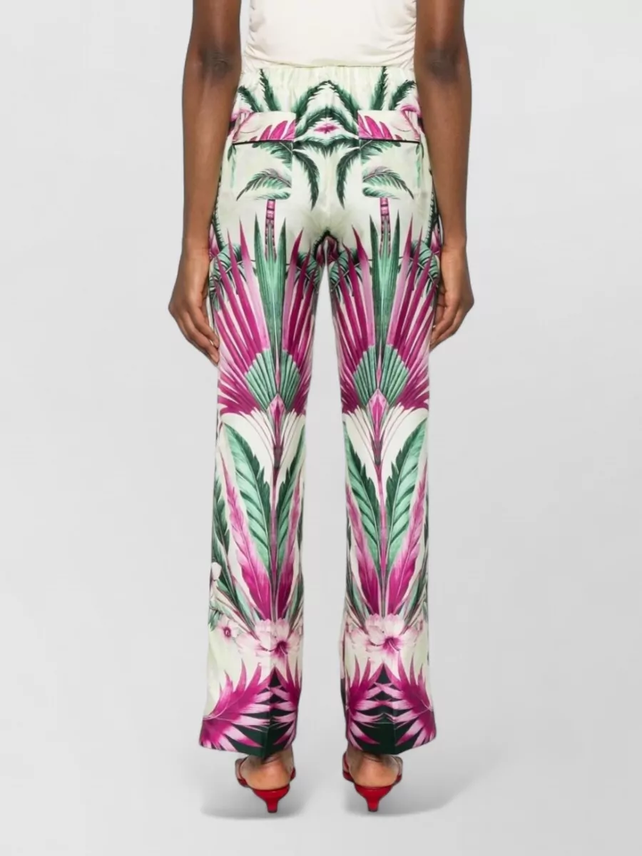 F.r.s For Restless Sleepers Silk Floral Print Wide-Leg Trousers