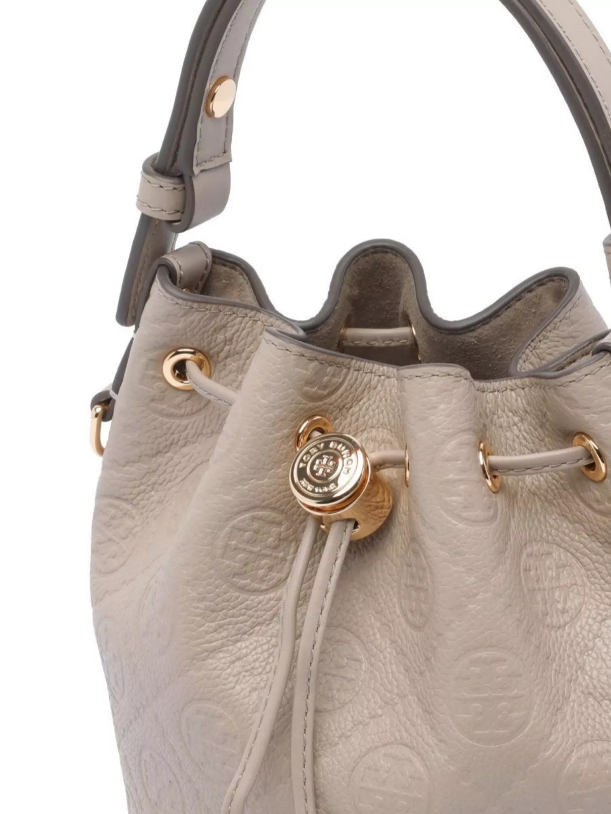 Tory Burch Mini T Monogram Pebble Bucket Bag