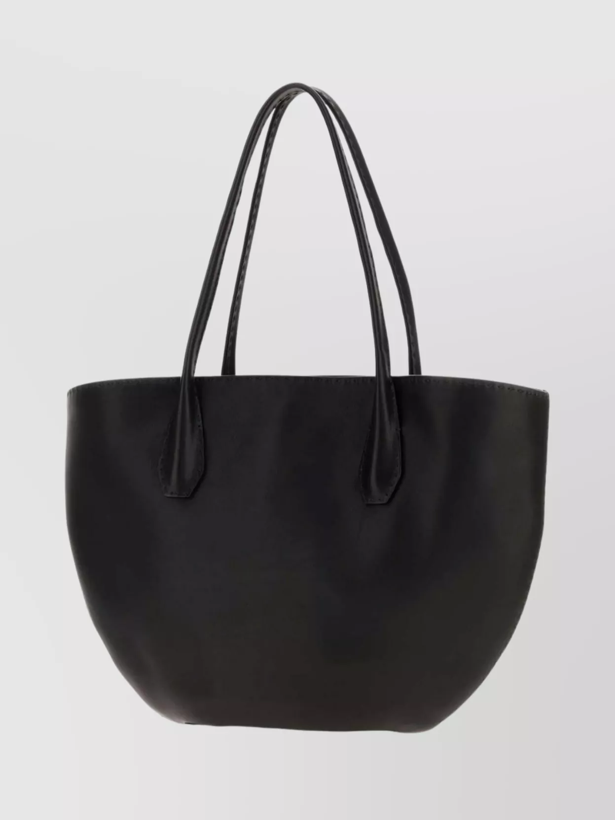 The Row Structured Leather Alger Shopping Tote In Black