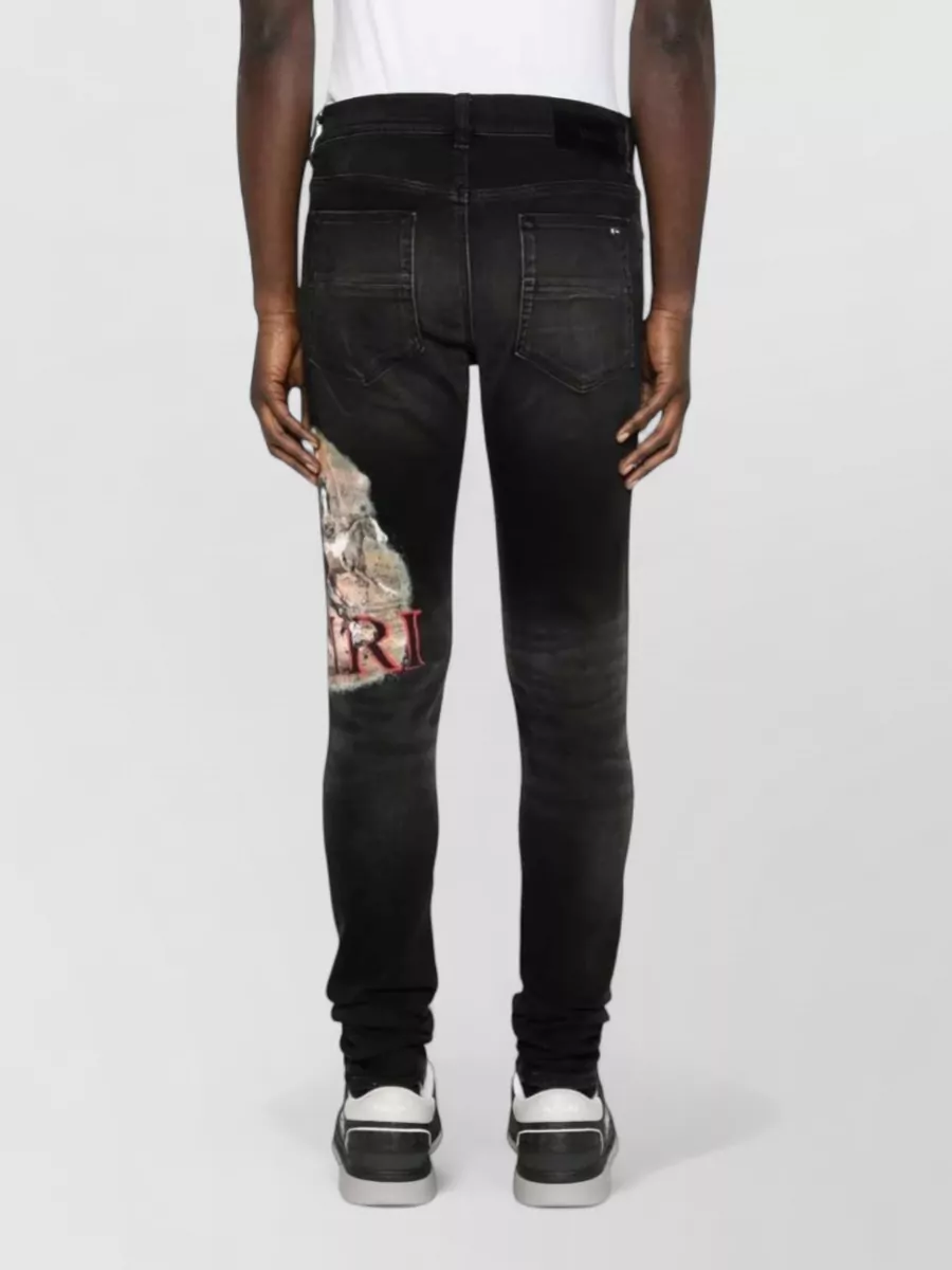 Amiri Denim Graphic Print Skinny Jeans
