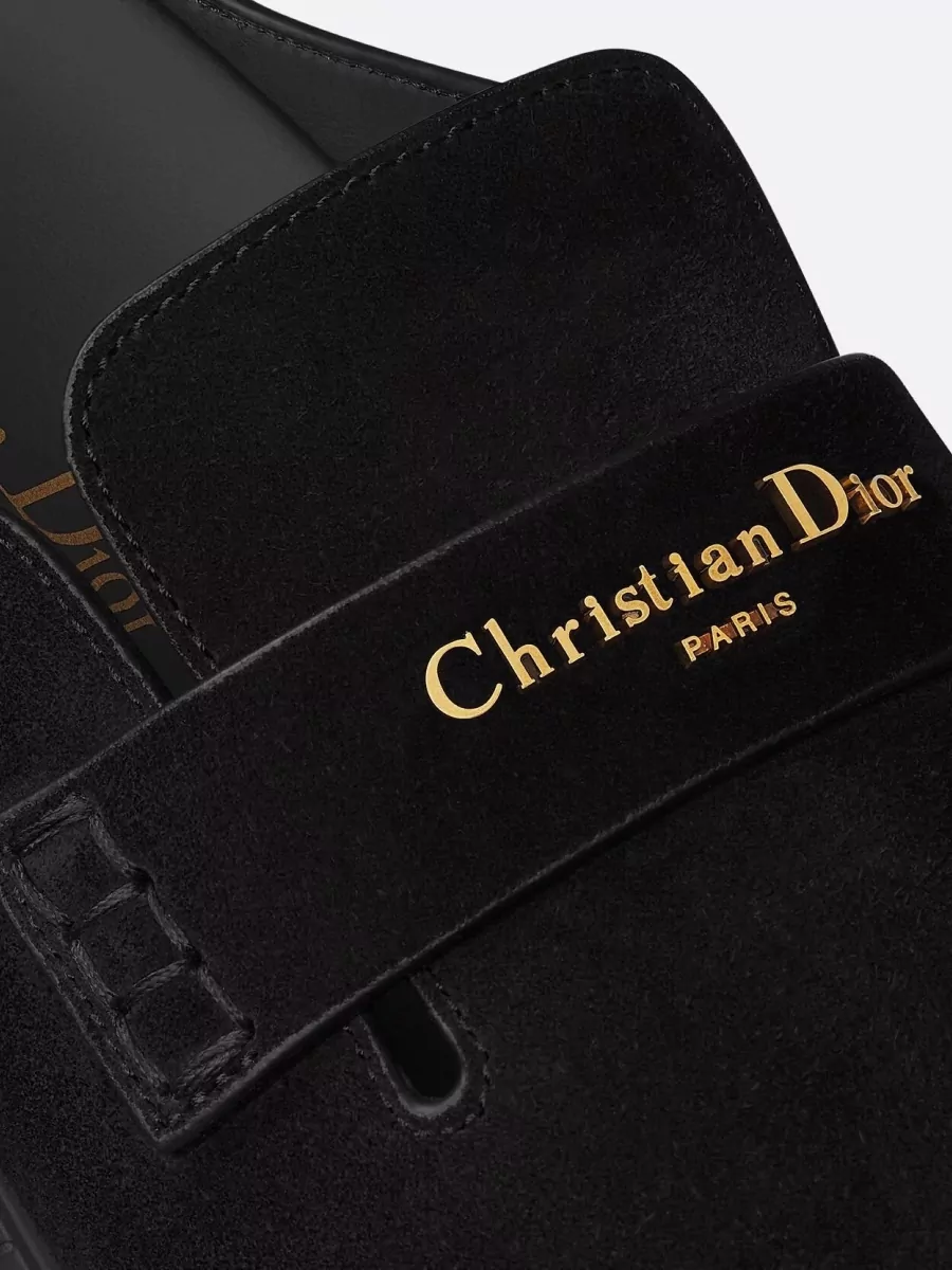 Christian Dior Suede Mules Round Toe Rubber Sole