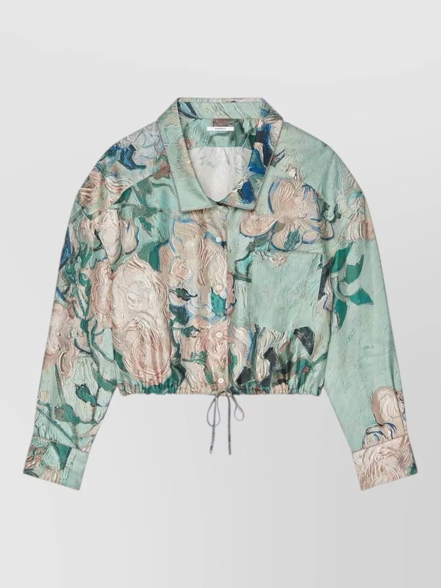 Givenchy silk floral-print cropped shirt