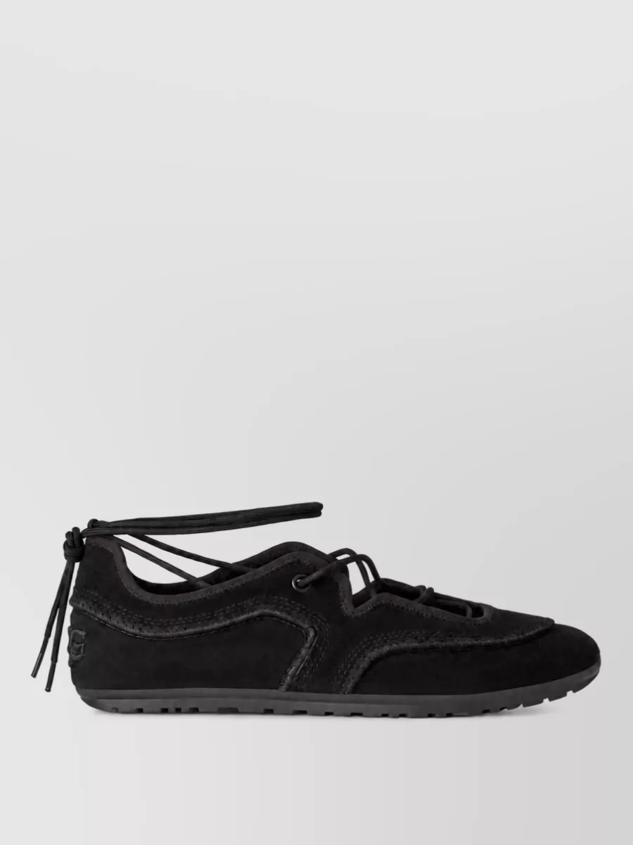 Ugg Leather Lace-Up Ballet Sneakers