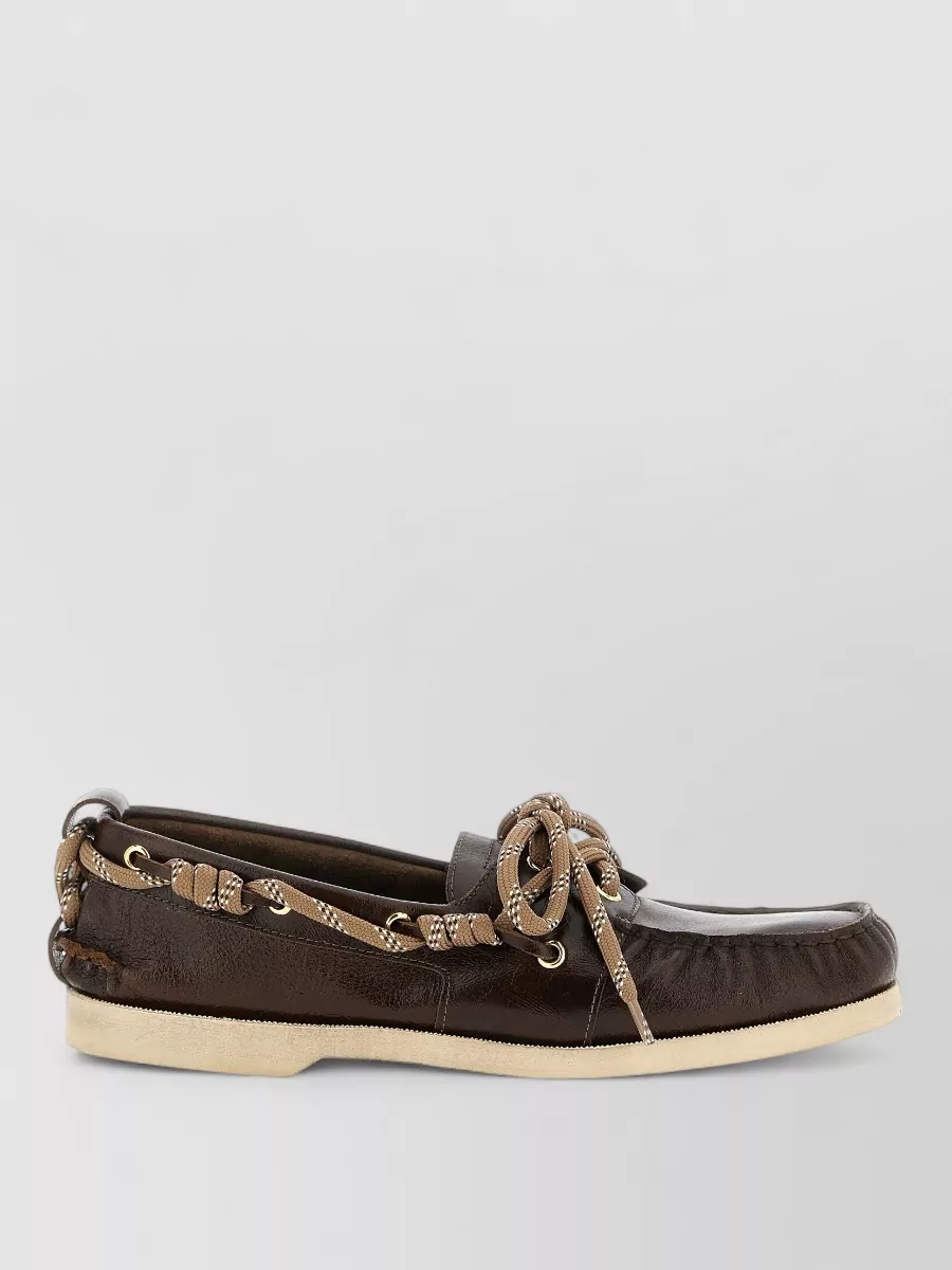 Golden Goose Leather Moccasin Loafers Contrast Sole