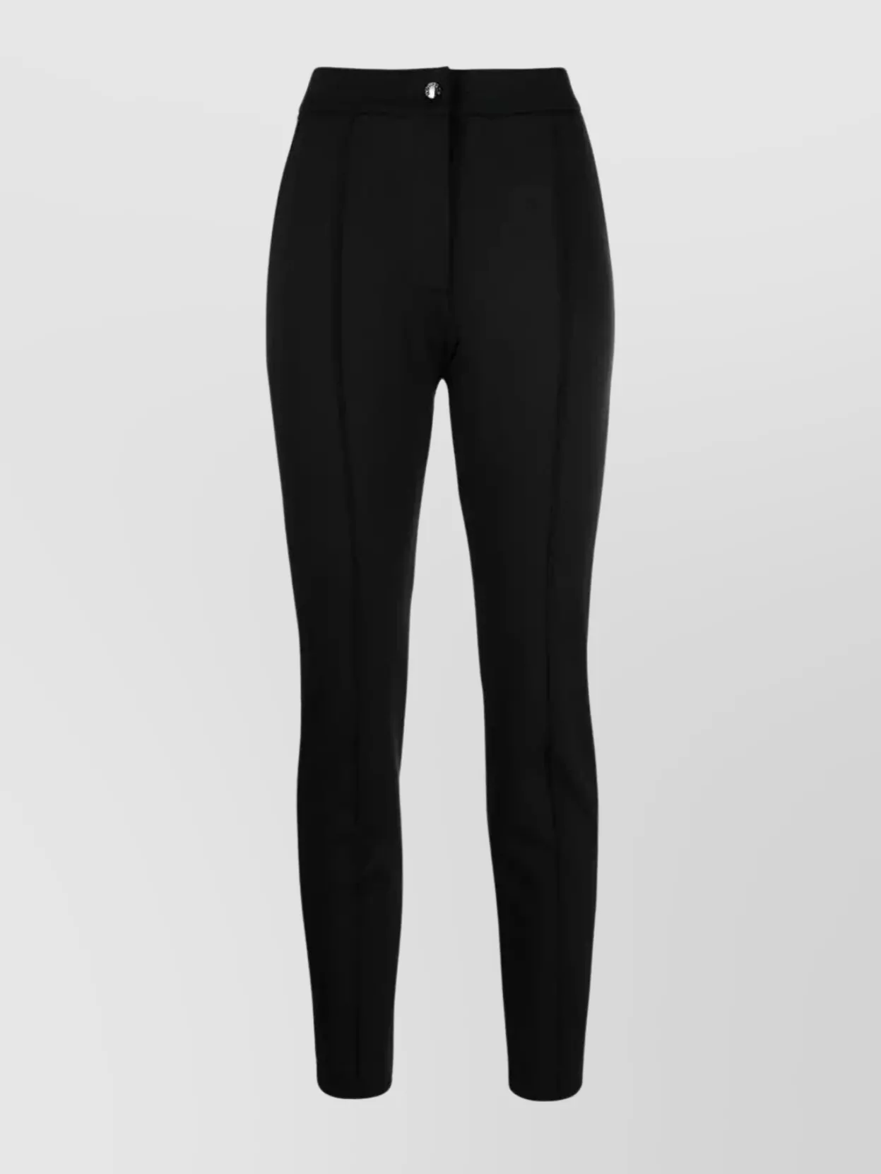 Moncler Slim Fit Stretch Fabric Trousers With Belt Loops And Side Pockets In Black