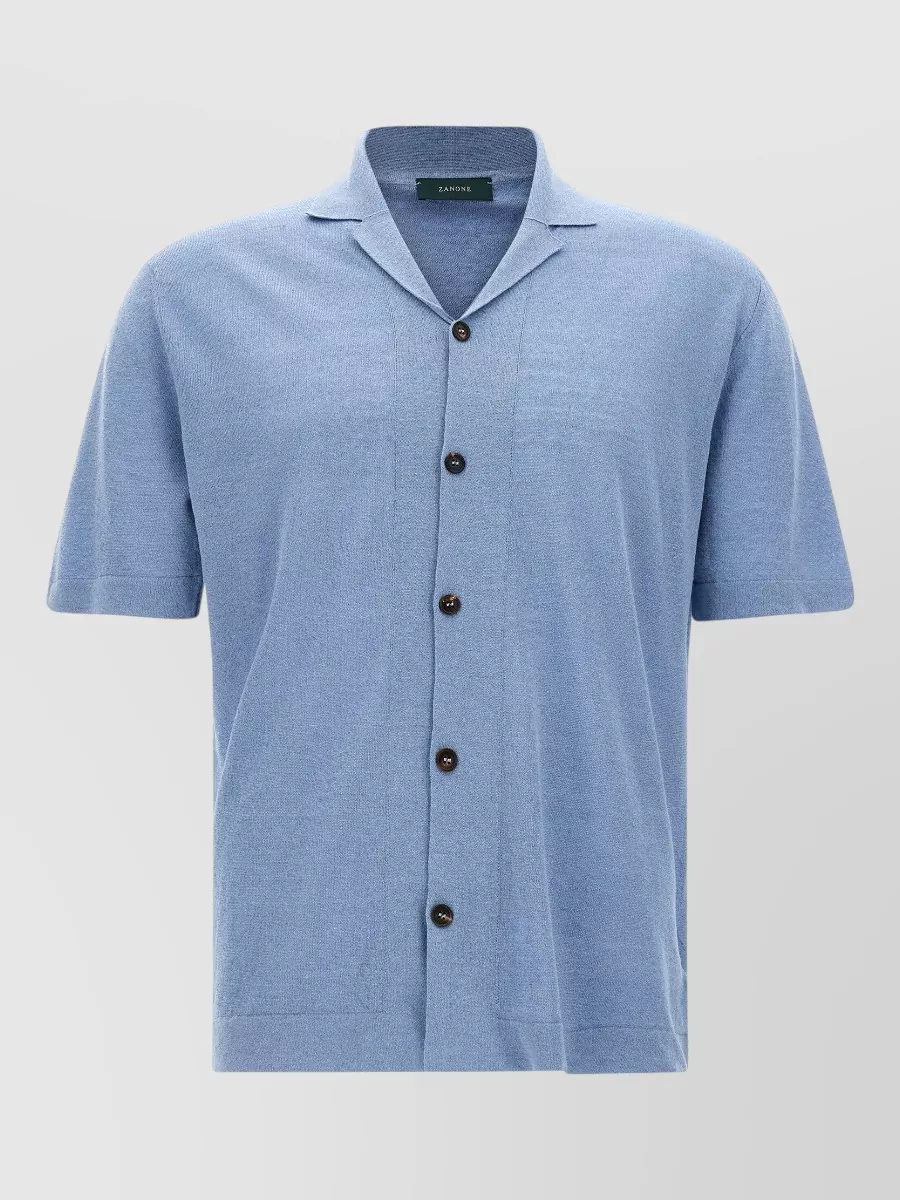 Zanone linen-blend short-sleeve shirt