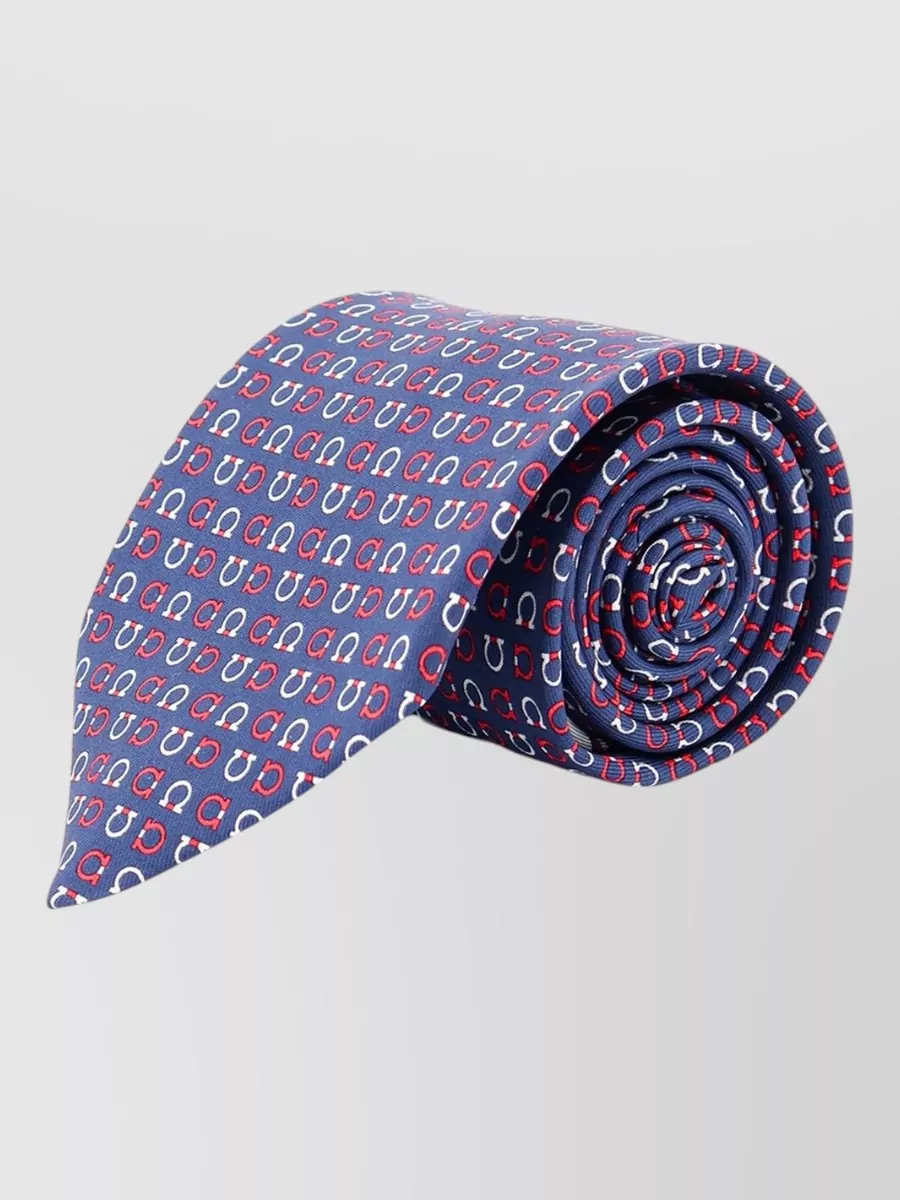 Ferragamo silk logo print tie