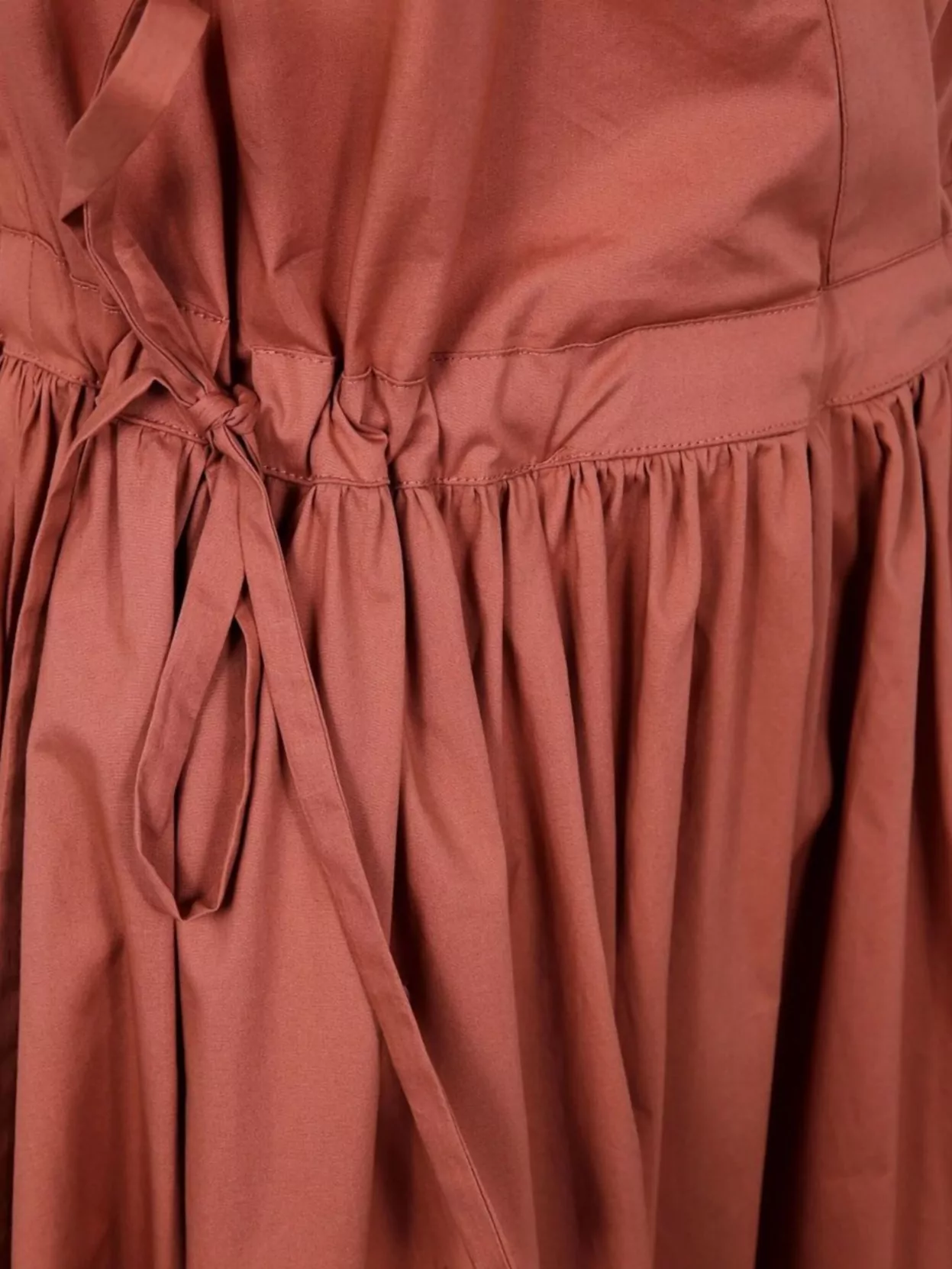 Twinset Midi Dress With Waist Tie And V-neck In Brown