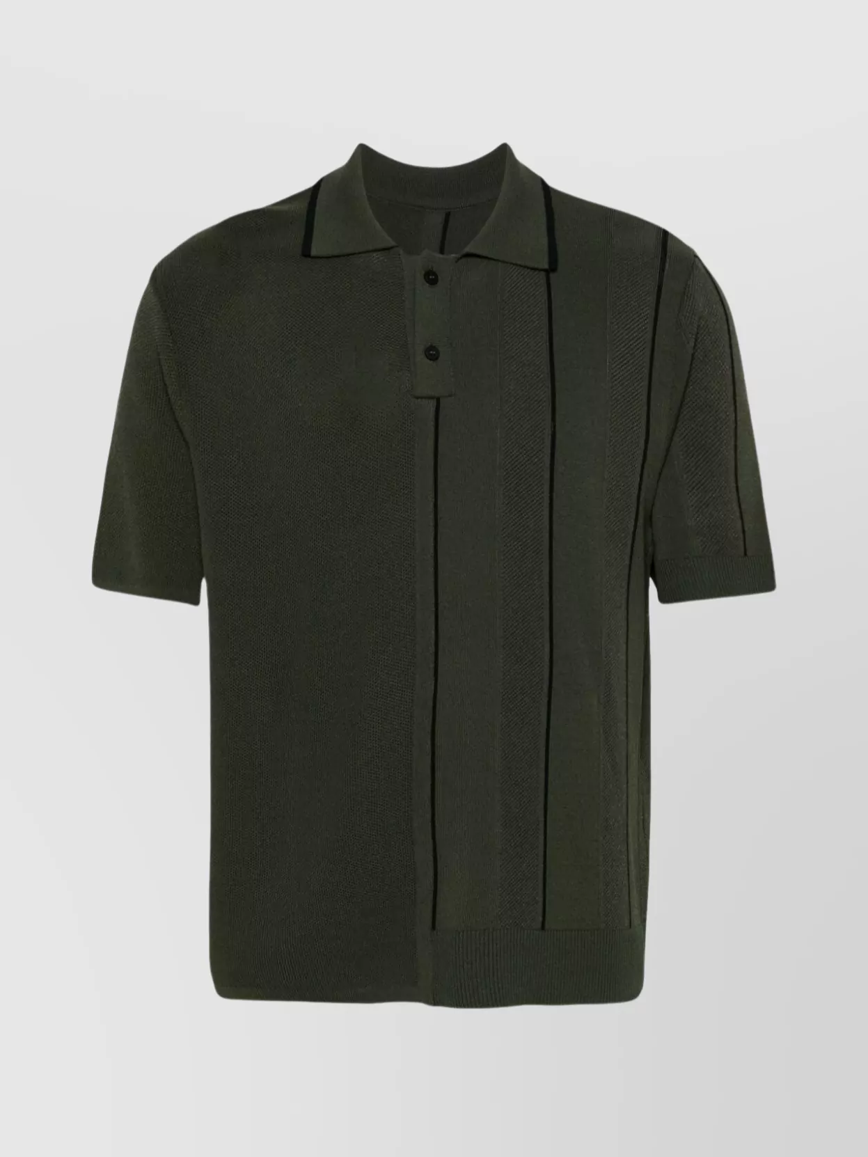 Shop Jacquemus Pleated Back Knit Polo Shirt With Piqué Trim
