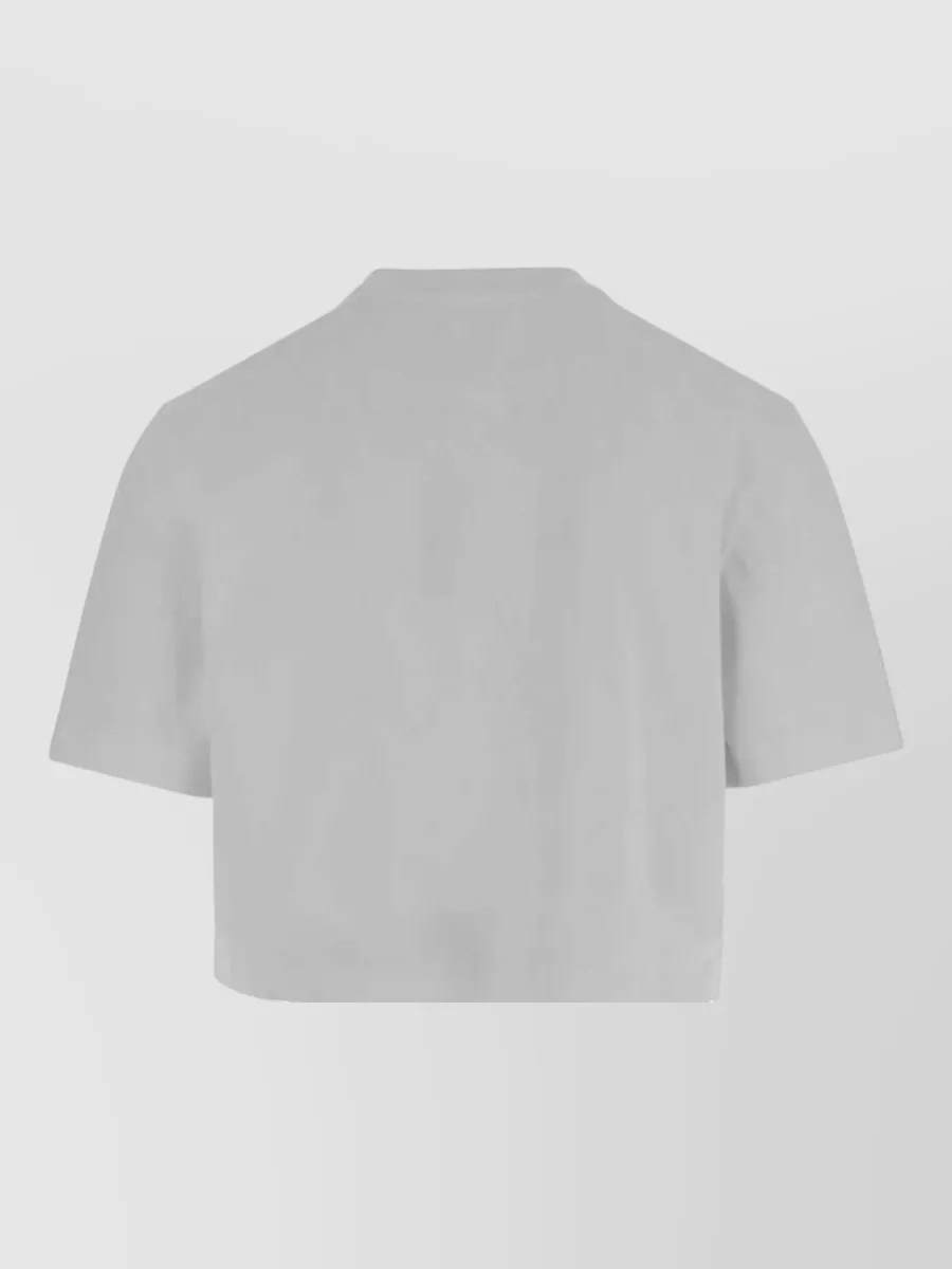 Jacquemus Cropped Embroidered Logo Cotton T-Shirt