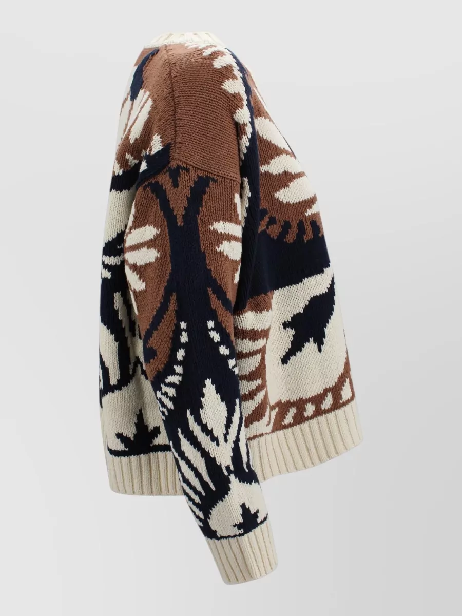 Weekend Max Mara Fine-Knit Oversized Long-Sleeve Sweatshirt