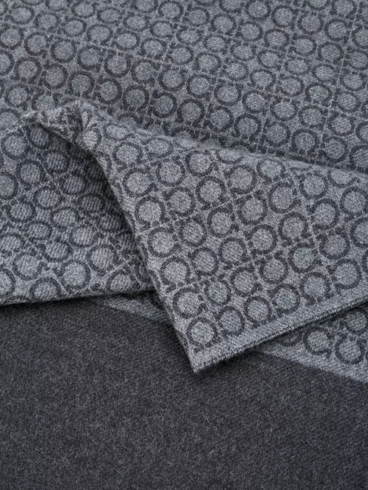 Ferragamo Gancini Pattern Wool Scarf