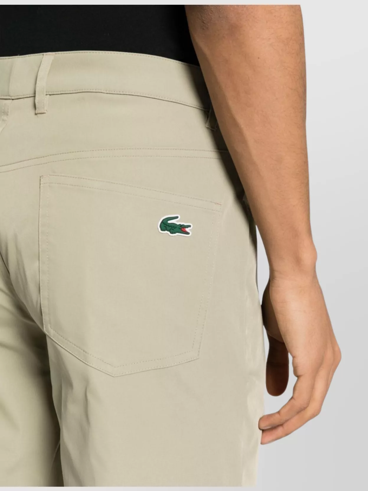 Lacoste Low Rise Twill Trousers With Belt Loops And Pockets