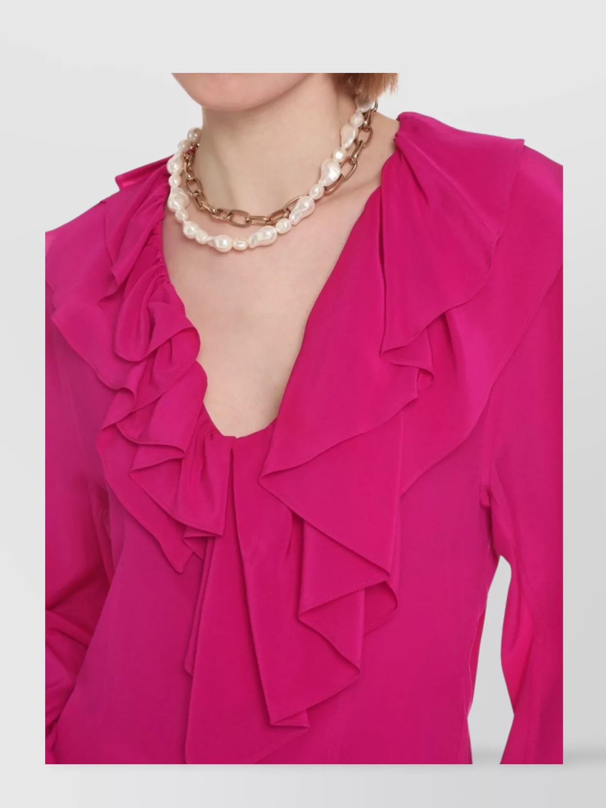 Victoria Beckham Silk Ruffled Blouse