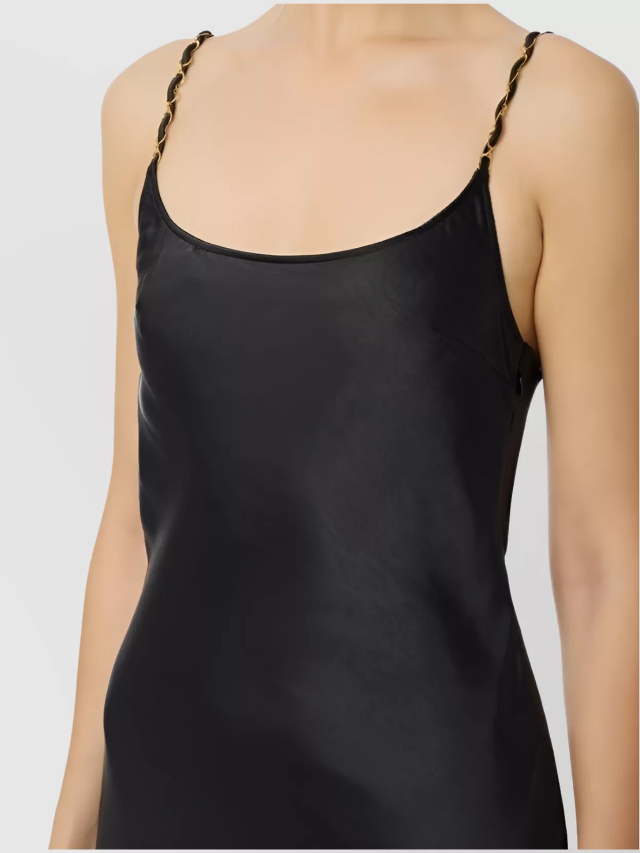 Elisabetta Franchi Red Carpet Dress In Satin Fabric With Jewel Details In Black