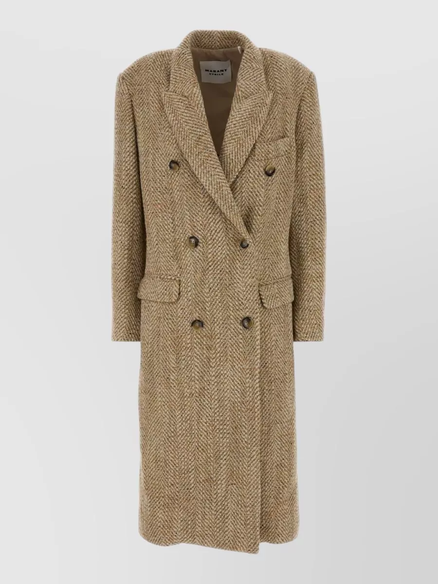 Isabel Marant Etoile wool-blend herringbone double-breasted coat