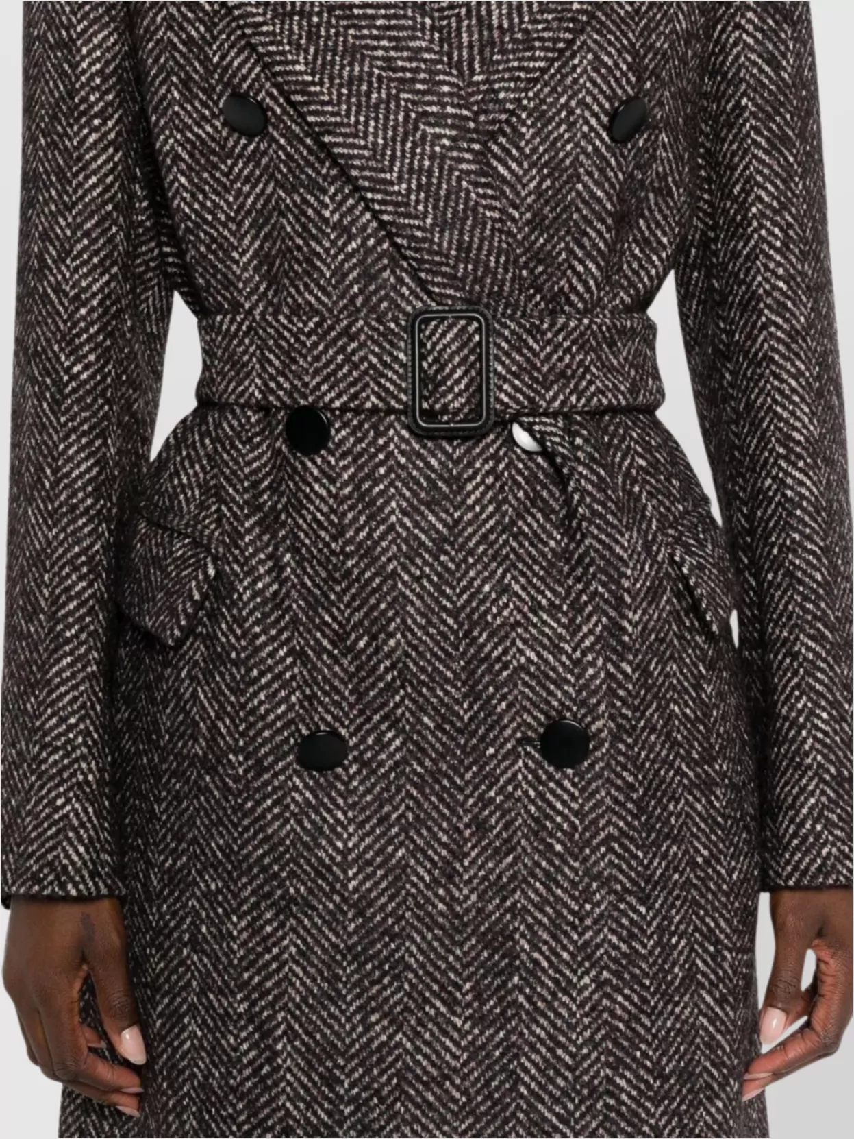 Tagliatore Herringbone Double-Breasted Wool Coat