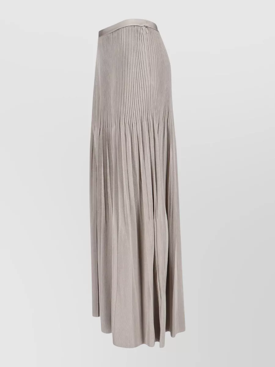 Giorgio Armani Pleated High Waist Maxi Skirt Button Detail