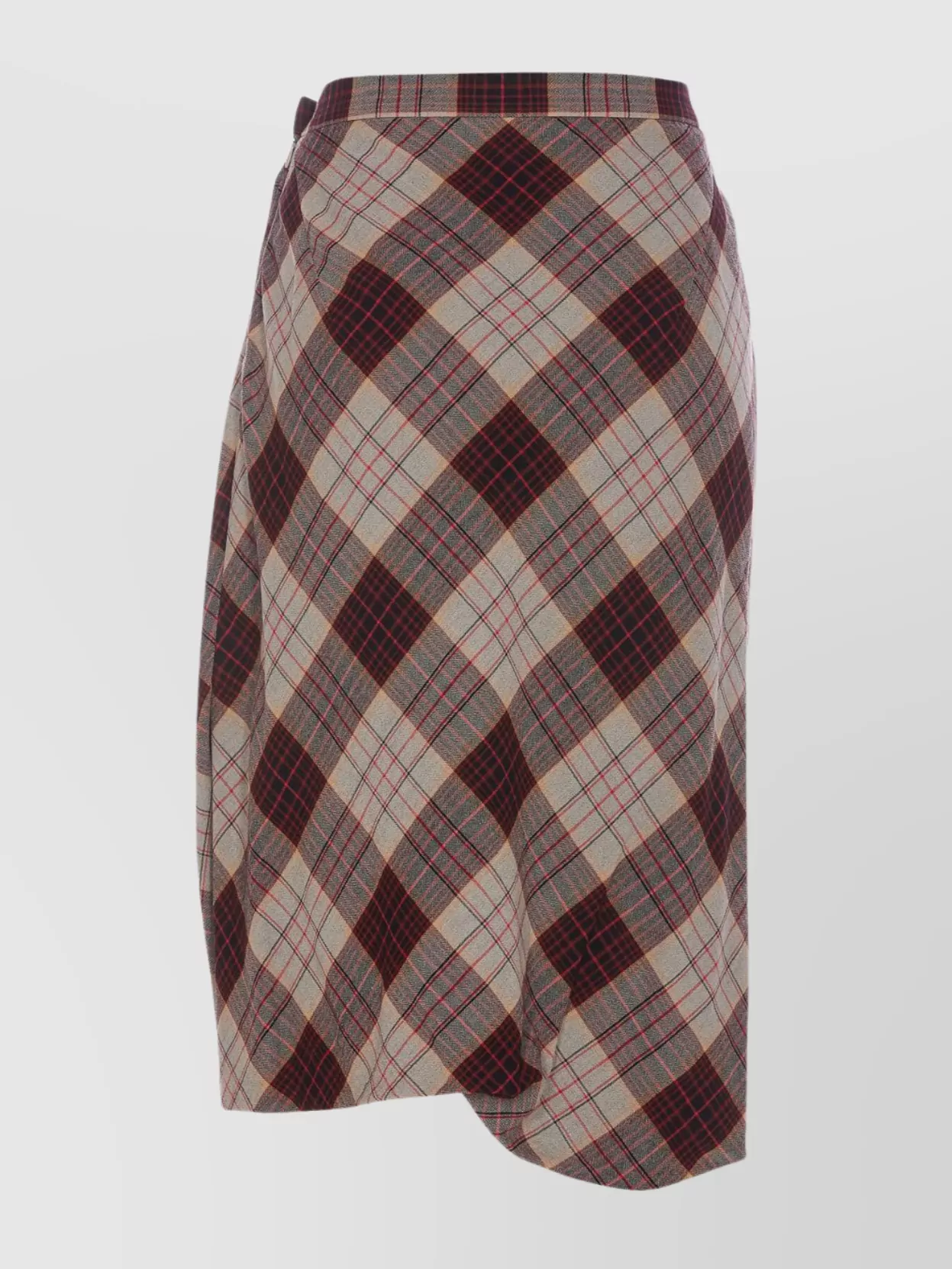 Vivienne Westwood Drunken Drape Check Pleated Wrap Skirt