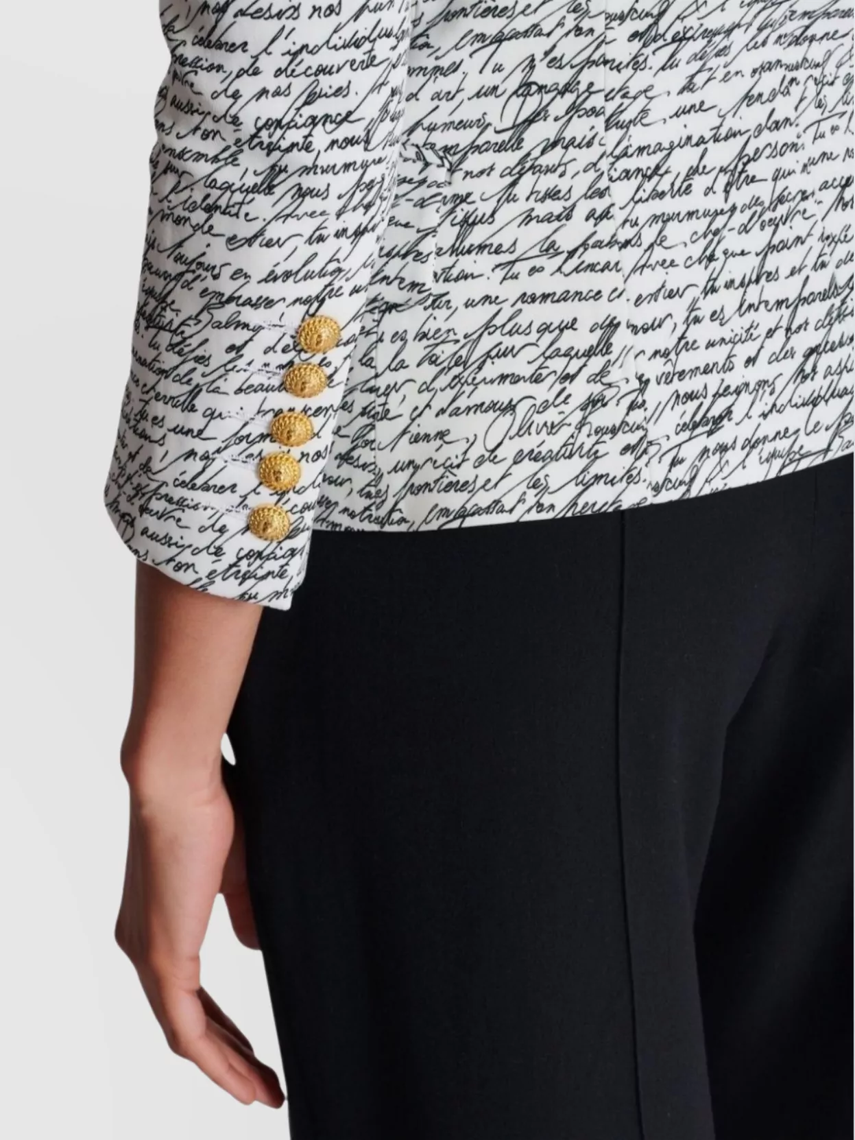 Shop Balmain Tailored Script Print Blazer