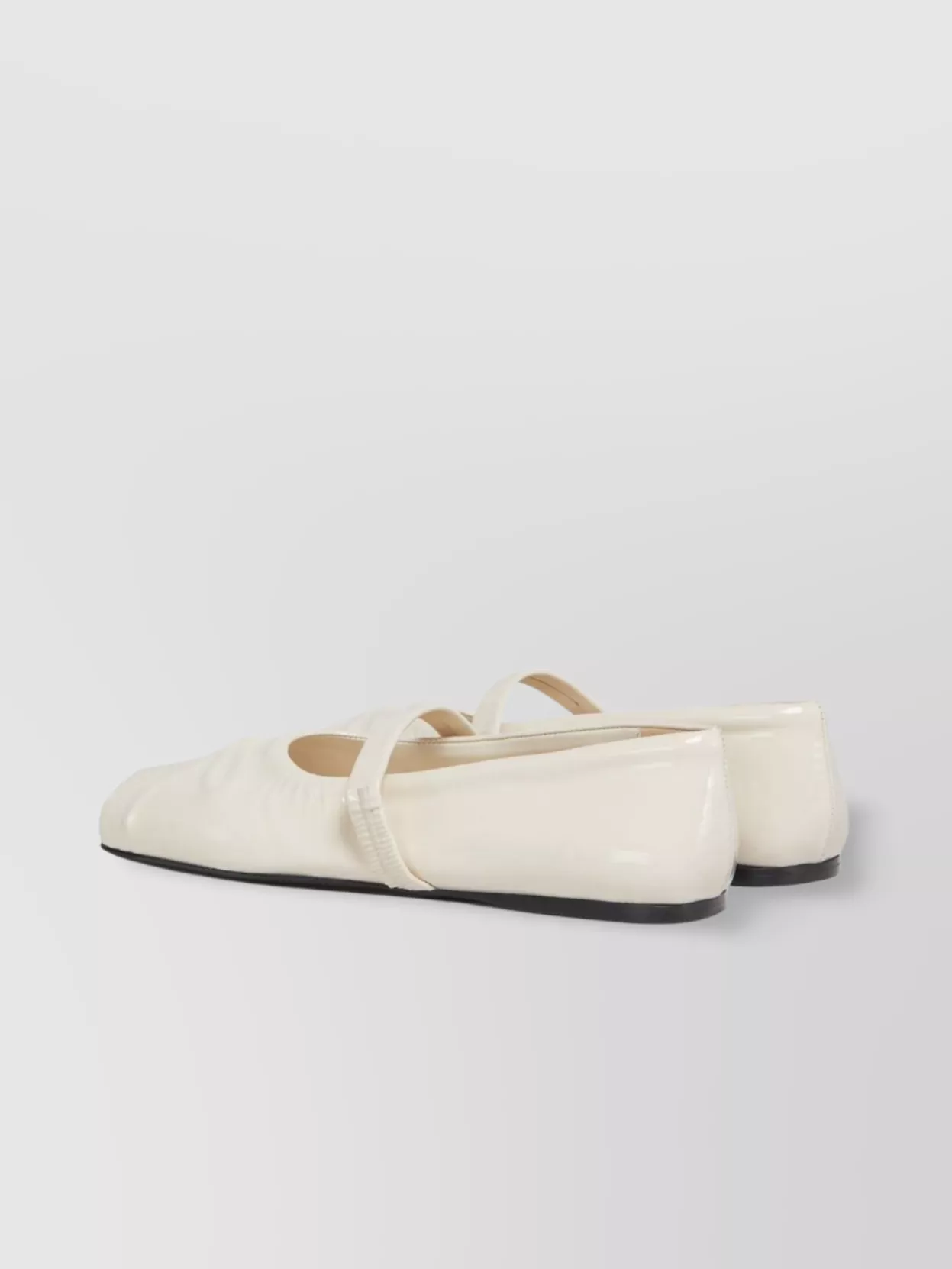 Marni Strap Square Toe Patent Ballerina Shoes
