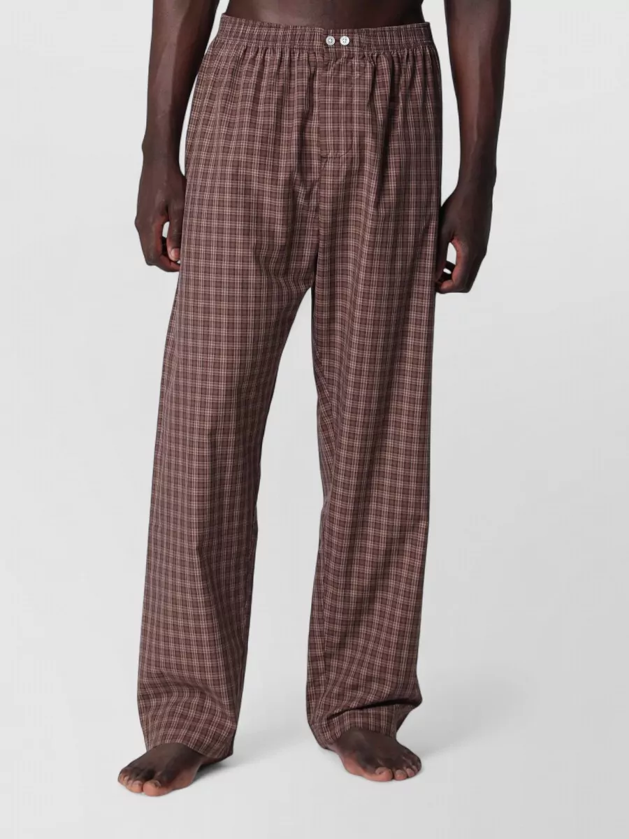 Tekla checked cotton pajama pants