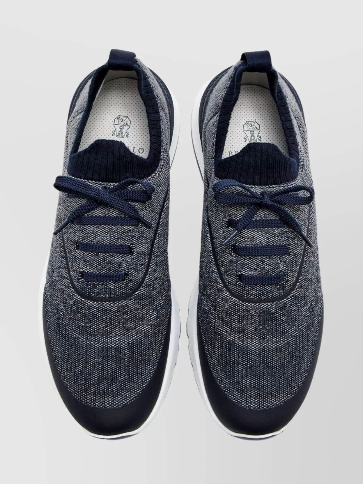 Brunello Cucinelli Runners In Techno Cotton Knit With Termonastrature Shoes In Gray