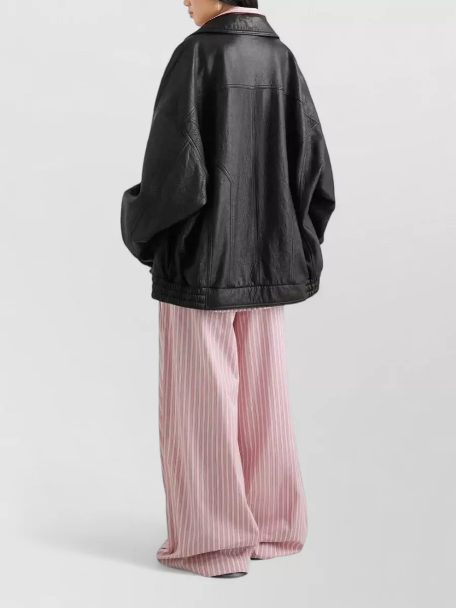 Dolce&Gabbana Striped Low-Rise Wide-Leg Pajama Trousers